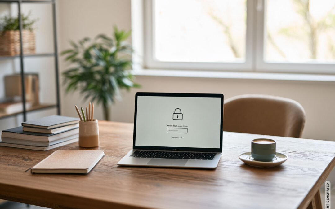 Lehrkraft sichert die Schulwebsite über einen geschützten Login ab
