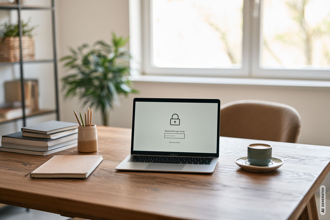 Lehrkraft sichert die Schulwebsite über einen geschützten Login ab